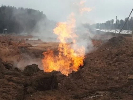 В Оренбургской области произошёл взрыв на магистральном газопроводе